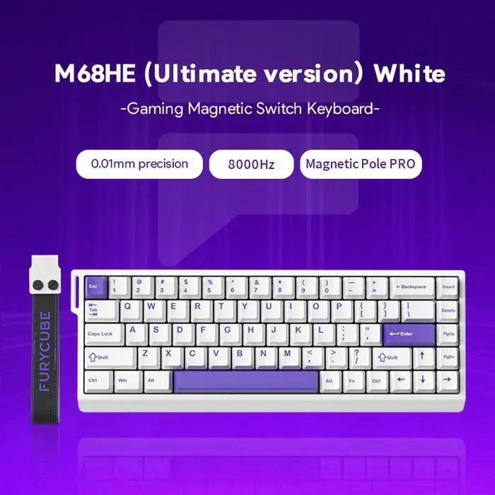 CLAVIER MAGNETIC GAMING FURYCUBE M68 HE SWITCH MAG MAX ARGB WHITE